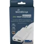 Carregador MediaRange MRMA125 30W 2 portas (1x USB-A, 1x USB-C, GaN) branco