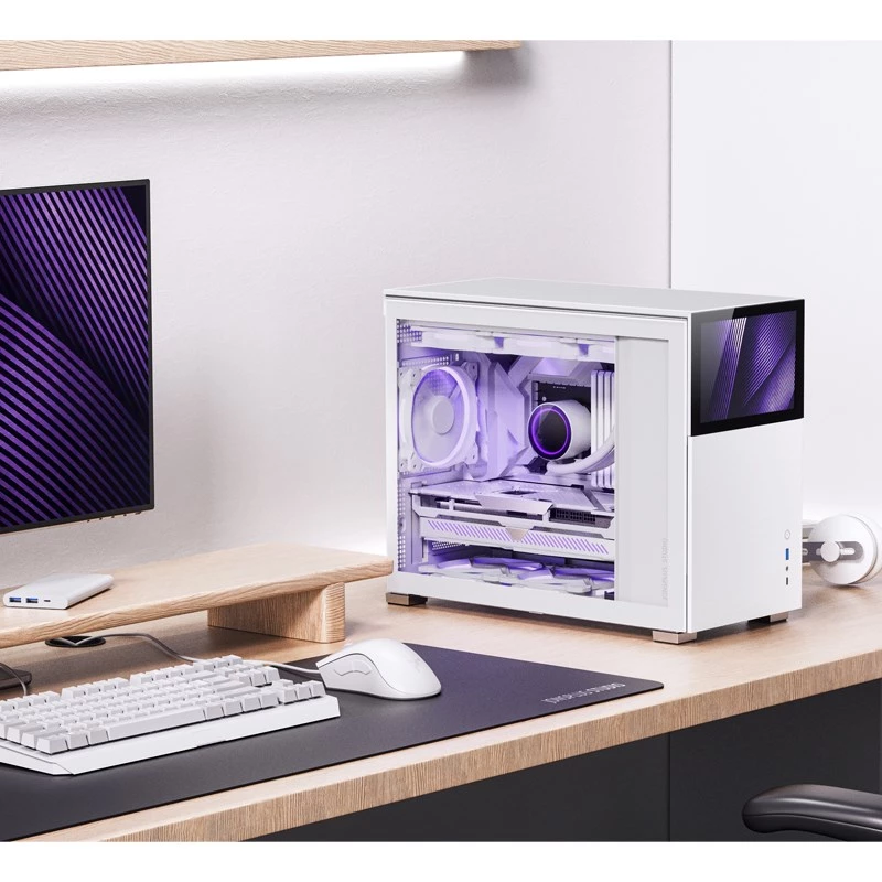 Jonsbo D31 Screen caixa de PC Micro-ATX, vidro temperado, branca