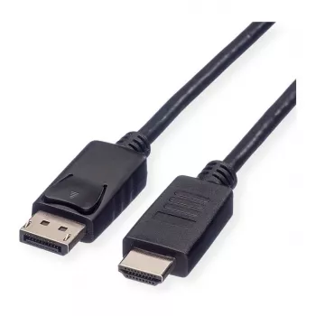 Cabo adaptador de vídeo ROLINE 11.45.5780 1 m DisplayPort para HDMI preto