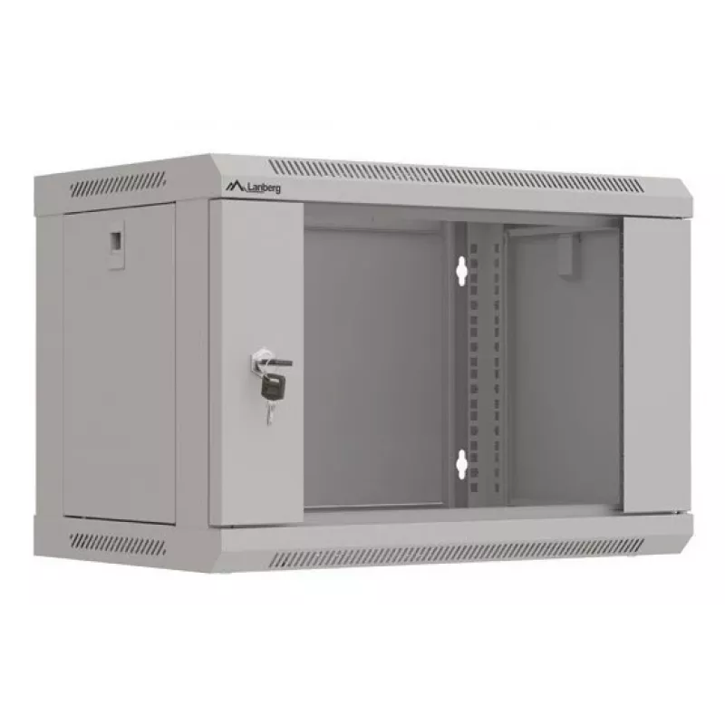 Armário de rack LANBERG WF03-5306-10S 19 polegadas 6U cinzento com porta de vidro