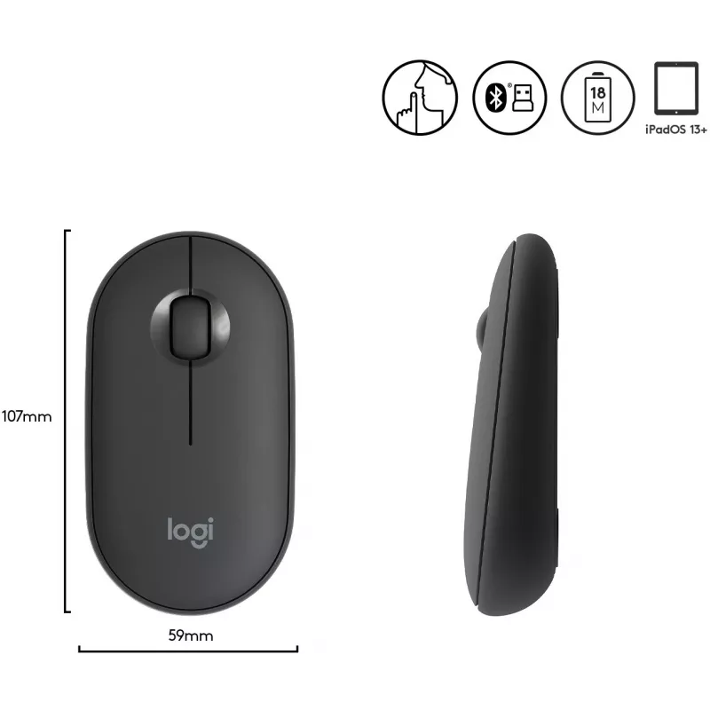 Rato USB Ótico Sem fios M350/GRAPHITE 910-005718 Logitech