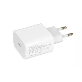 Carregador rápido USB Type-C de interior IBOX C-37, 20W, USB-C PD 3.0, saída 3 A, branco