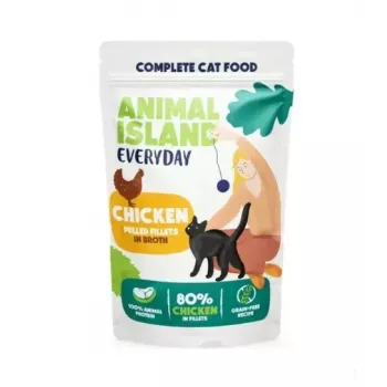 ANIMAL ISLAND frango em caldo comida para gatos monoembalagem 40x85g