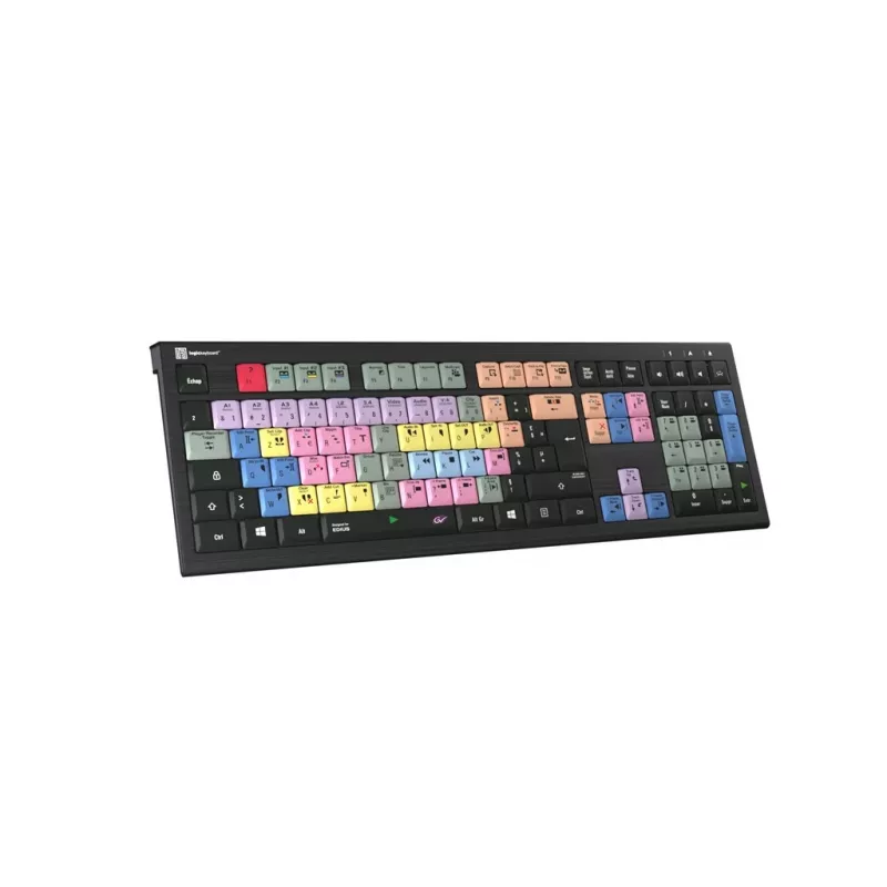 Teclado Logickeyboard LKB-EDIUS-A2PC-FR universal USB AZERTY francês preto