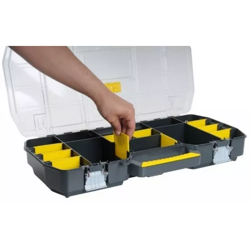 Caixa de ferramentas/peças pequenas Stanley 1-97-514 Preto, Transparente