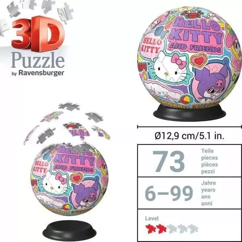 Puzzle Ravensburger Hello Kitty 72 peças Idade recomendada 6 a 99