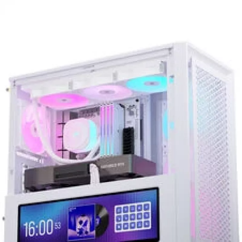 Caixa para PC Corsair FRAME 4000D LCD RS, Midi-Tower, ATX, ARGB, vidro temperado - branco