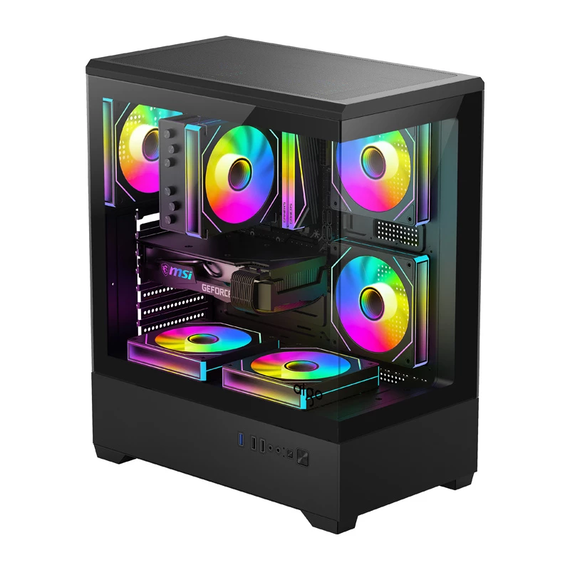 Caixa de computador Darkflash C365 (preta) com 5 ventoinhas incluídas