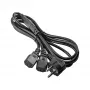 Cabo de distribuição de energia Akyga AK-PC-04A CEE 7/7 para 2x IEC C13, 1,8 m, preto