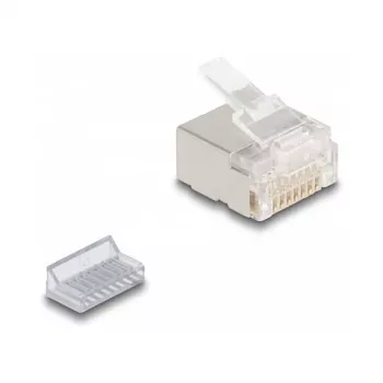 Fichas modulares RJ45 DeLOCK Cat.6A para cabos finos e planos conjunto de 100