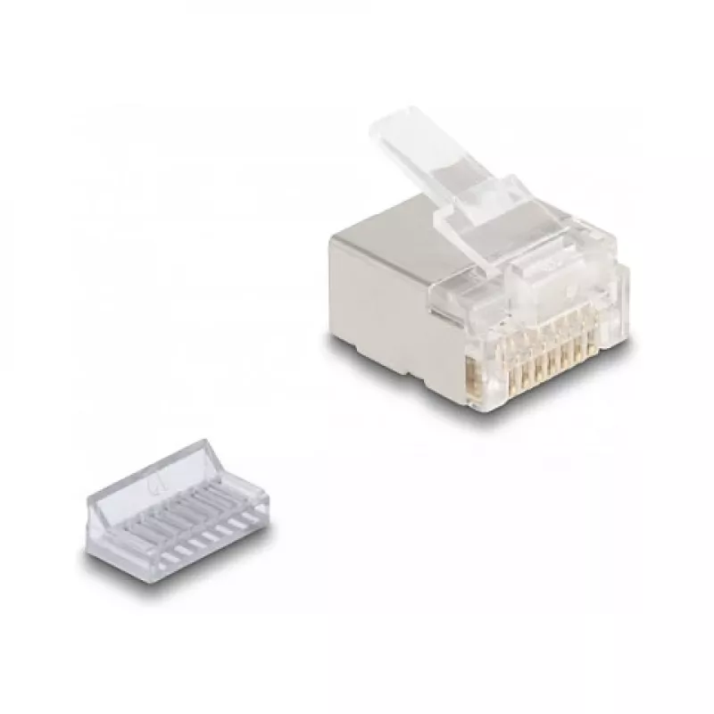 Fichas modulares RJ45 DeLOCK Cat.6A para cabos finos e planos conjunto de 100