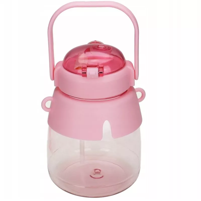 Garrafa de água Extralink garrafa escolar com palhinha e alça 1 L rosa