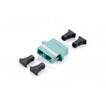 Acoplador de fibra ótica SC Equip, OM3 Multimode Duplex, SC, turquesa, multimodo, 34,7 mm, 9,4 mm, 33 mm