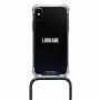 Capa com colar para telefone Lookabe para iPhone X / Xs — dourado com fita verde