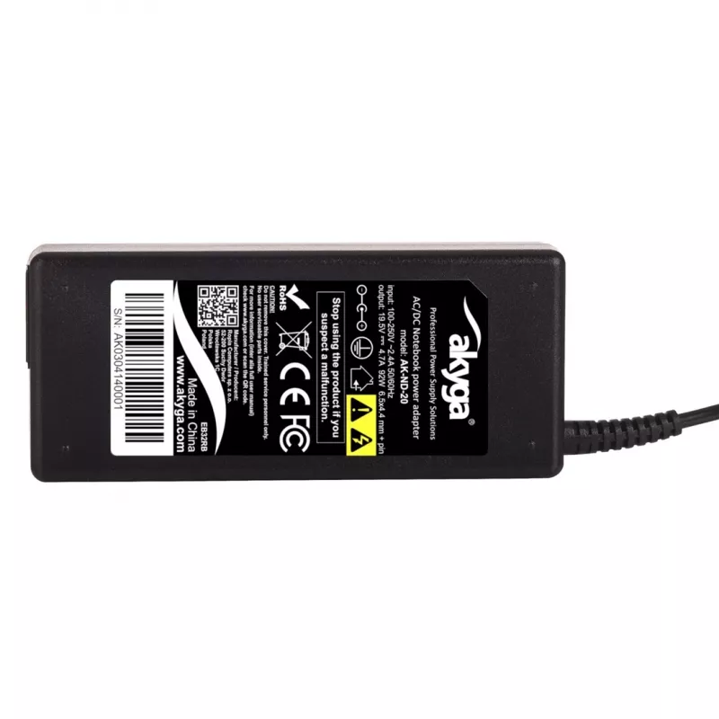 Fonte de alimentação para portátil Akyga AK-ND-20 para Sony, 92 W, 19,5 V, 4,7 A, 6,5 x 4,4 mm + pino