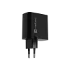 Carregador com fios para dispositivos móveis NATEC NUC-2143, 45 W, USB-C PD 3.0 + USB-A QC 3.0, 110–240 V, preto