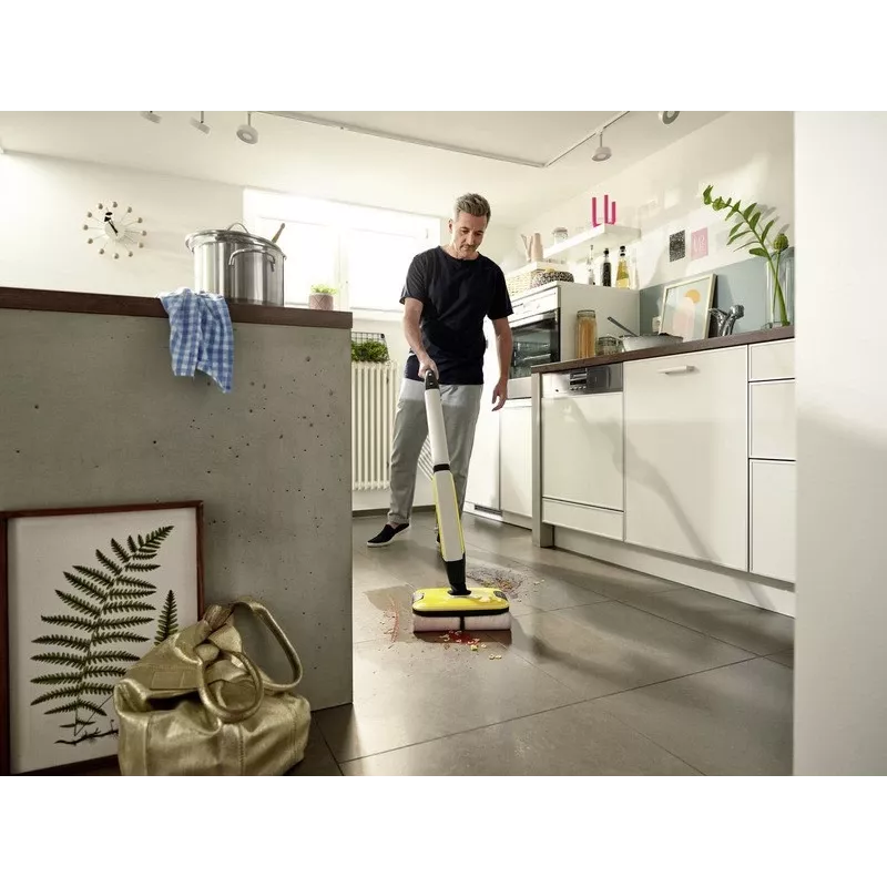 Aspirador elétrico Kärcher FC 7 Cordless bateria seco&húmido sem saco prateado, amarelo