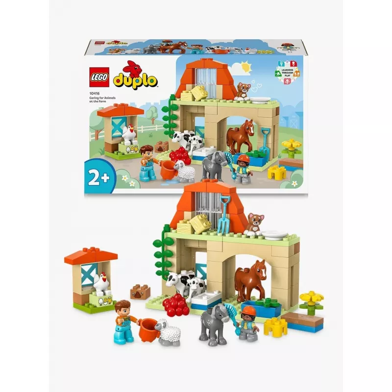 Brinquedo de construção LEGO DUPLO Quinta Cuidados com os Animais Conjunto 10416 — 74 peças, 2 minifiguras, idade 2+