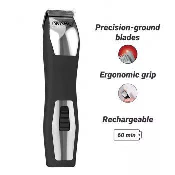 Aparador de barba Wahl GroomsMan Pro Battery Preto Aço inoxidável 0,7 mm 3 cm
