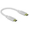 Delock - Cabo USB-C/alimentação - conector macho USB-C de 24 pinos para conector macho USB-C de 24 pinos - 5 A - 15 cm - USB Power Delivery (100 W), suporta Power Delivery 2.0 - branco (85357)