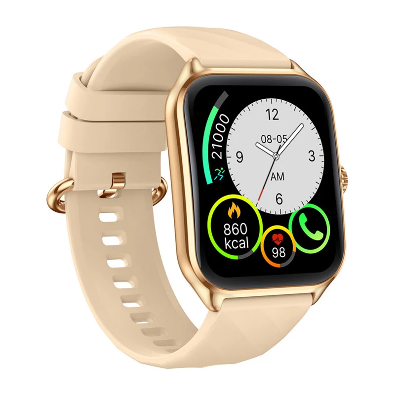 Smartwatch Zeblaze GTS 4 — 4,93 cm (1,94 polegadas) AMOLED 466×466 px, ecrã tátil, Wi-Fi, caixa metálica, bracelete de silicone bege