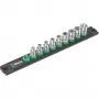 Conjunto de chaves de caixa Wera Zyklop A 1/4 polegadas preto/verde, 9 peças