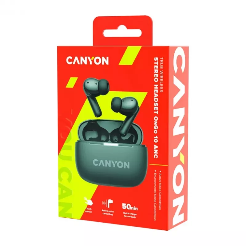 Auriculares True Wireless Canyon OnGo TWS-10 ANC+ENC, cinzento (CNS-TWS10BK)