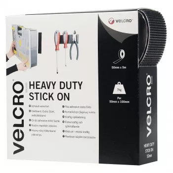 Fita VELCRO extra forte autocolante, gancho e laço 50mm x 5m preto