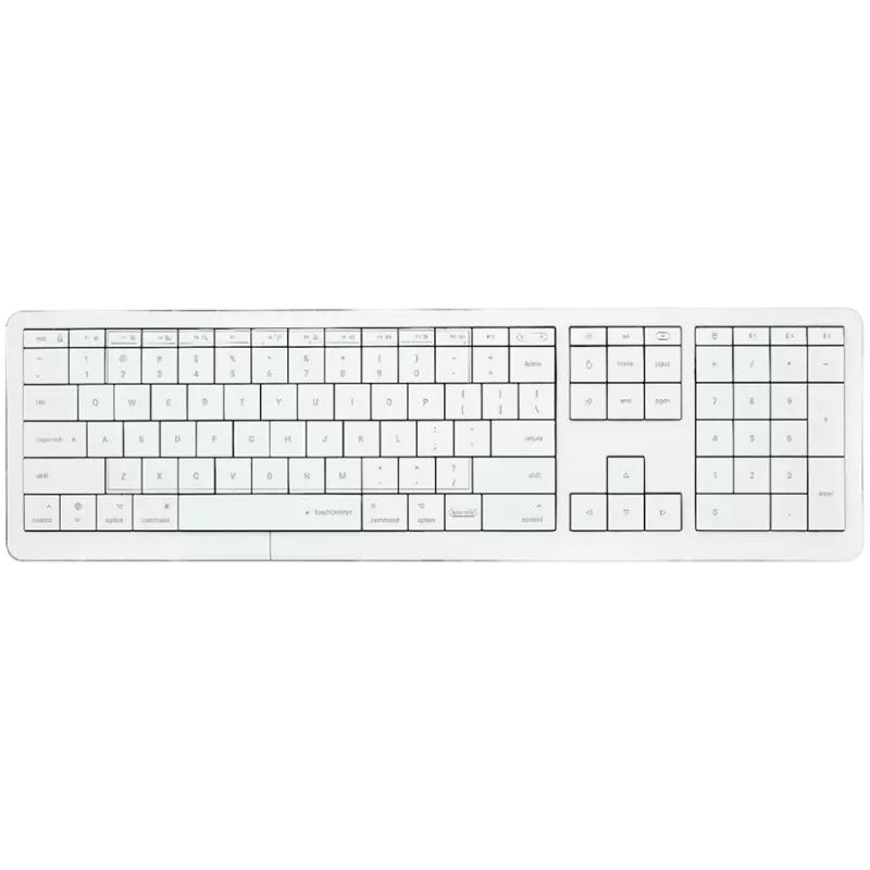Teclado sem fios CLEVETURA CLVX 1 Touch-On-Keys AI — layout ANSI US Mac, interruptores scissor, caixa de alumínio, RGB interativo