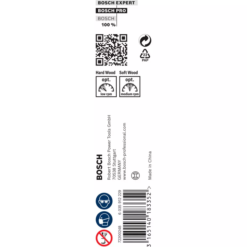 Bosch PRO Wood 2608597626 broca helicoidal para madeira, 12 mm, comprimento total 235 mm, comprimento útil 170 mm, haste sextavada de 1/4 de polegada, 1 un.