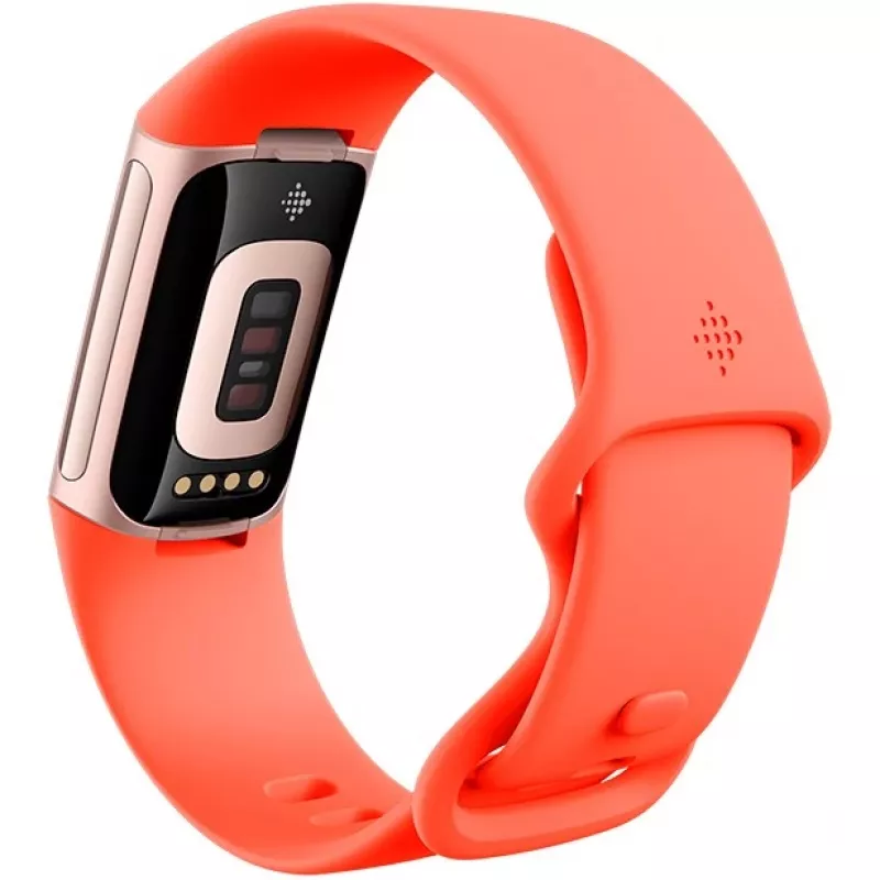 Fitbit Charge 6 - Champagne Gold Aluminium - monitor de atividade com Infinity Band - silicone - cor de coral - NFC, Bluetooth - 37,64 g (40-56-7910)