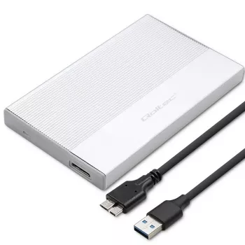 Caixa para SSD/HDD SATA de 2,5 polegadas QOLTEC 52278 USB 3.0, suporta até 2 TB
