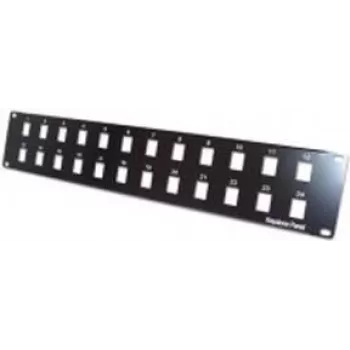 Patch panel Tecline 908060 para 24 ligações Keystone, instalação em rack 1U
