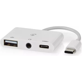 Cabo de docking station e replicador de portas para portátil Nedis CCGB64790WT01 com fios USB 2.0 Type-C branco (CCGB64790WT01)