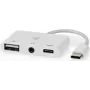 Cabo de docking station e replicador de portas para portátil Nedis CCGB64790WT01 com fios USB 2.0 Type-C branco (CCGB64790WT01)