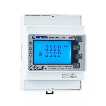 Acessório Solplanet // Contador de energia trifásico para inversores Solplanet / Eastron SDM630-MCT / Medição semi-indireta com transformadores de corrente (não incluídos) / 2 anos de garantia