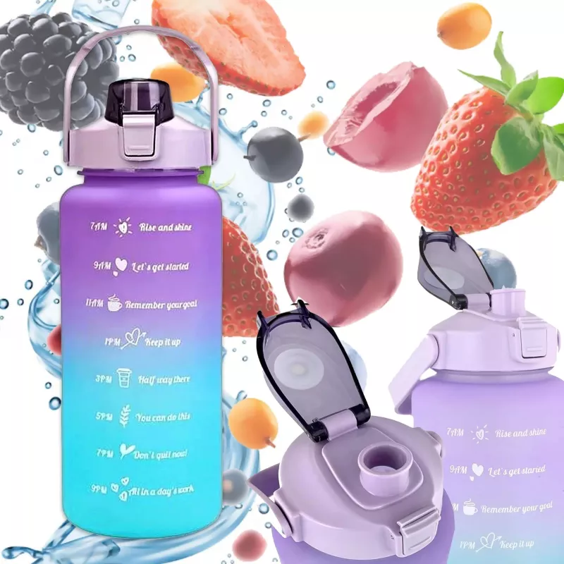 Garrafa motivacional Extralink, garrafa de água, 2000 ml, roxo-azul, BUT-992