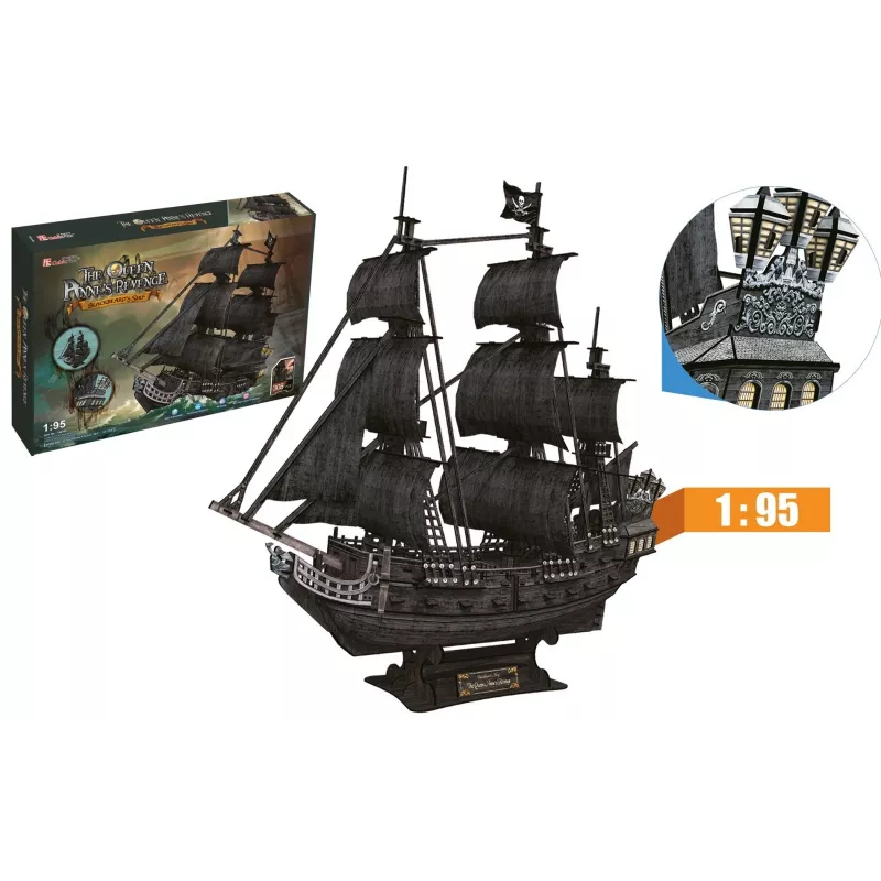 PUZZLE 3D conjunto grande navios piratas Queen Revenge