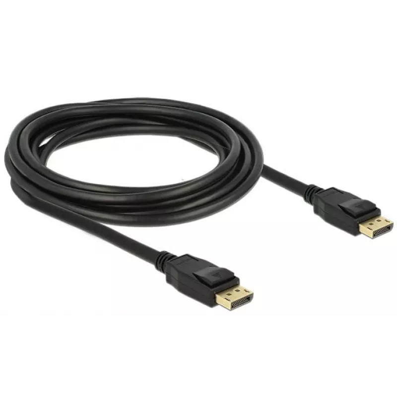 Delock - Cabo DisplayPort - DisplayPort (M) para DisplayPort (M) - 3 m - com bloqueio - preto