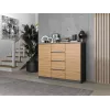Cómoda top e shop Topeshop 2D4S ANT/ART BA KPL — 4 gavetas, antracite/carvalho, 1200×400×970 mm, aglomerado
