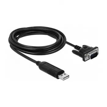 Cabo série DeLOCK 66282 preto 1,8 m RS-232 USB Type-A