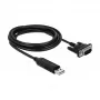 Cabo série DeLOCK 66282 preto 1,8 m RS-232 USB Type-A