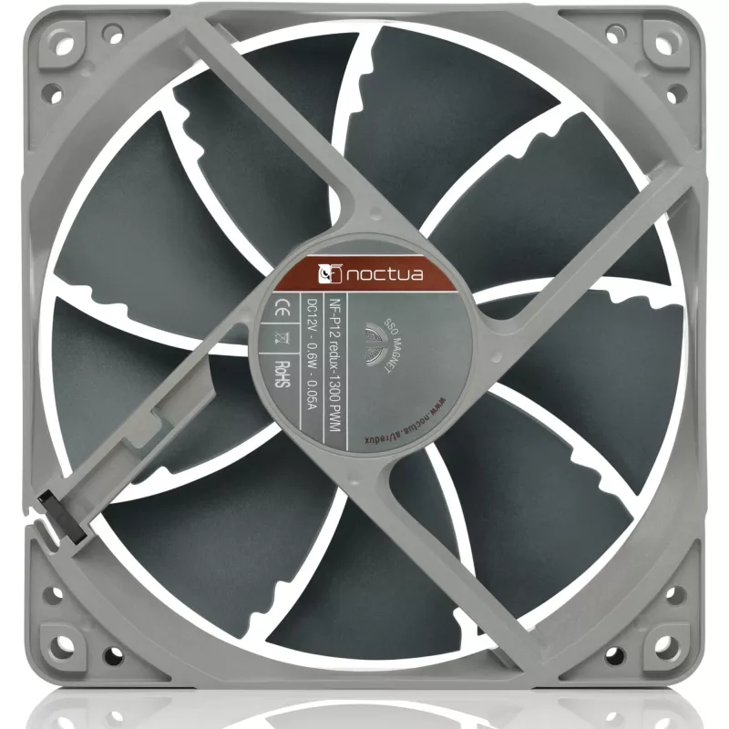 Ventoinha de caixa Noctua NF-P12 redux-1300 PWM, 120 mm, 1300 rpm, 12 V, 4 pinos PWM, 92,3 m³/h, 19,8 dB