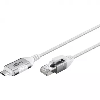 Cabo Ethernet Goobay USB-C 3.1 para RJ45 fino 2 m - liga router ou modem (74387)
