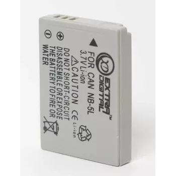 Bateria recarregável Extra Digital NB-5L 3,7 V 1000 mAh para câmaras compactas e dispositivos compatíveis