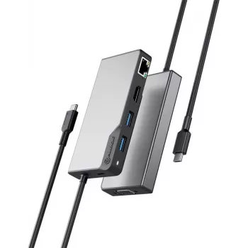 Hub ALOGIC USB-C Fusion MAX 6-em-1 V2 – Docking station – USB-C 3.1 Gen 1 – VGA, HDMI – 1GbE (UCFUPRGVV2-SGR)