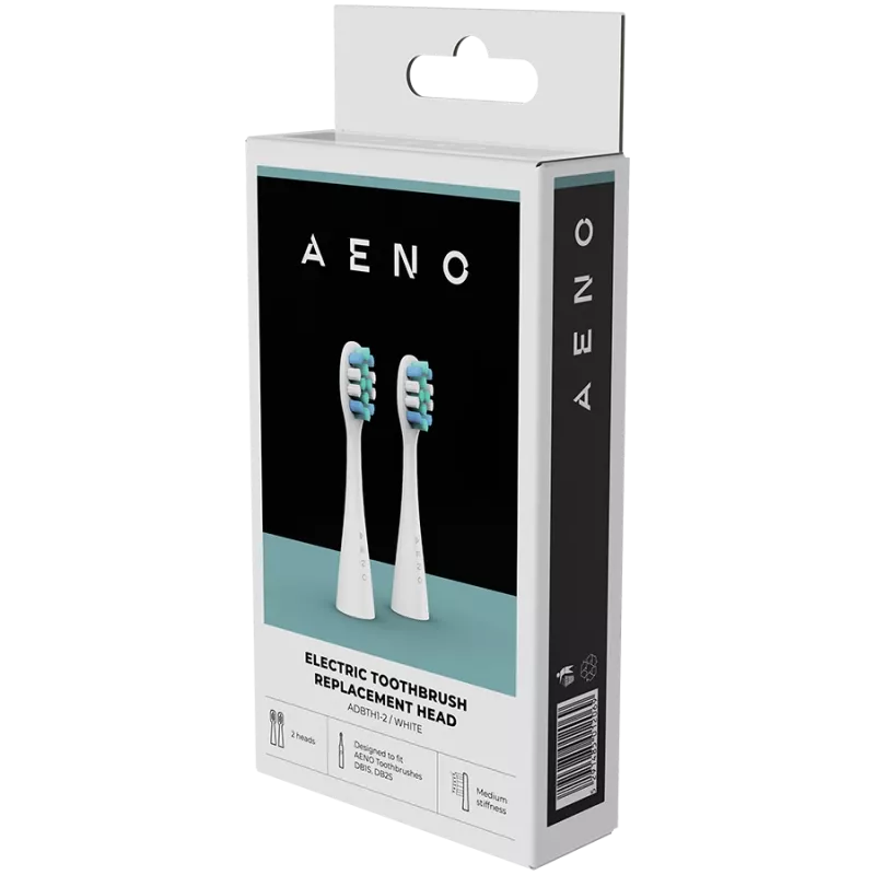 Cabeças de escova de substituição AENO, Branco, cerdas Dupont, 2 unid. no conjunto (para ADB0001S/ADB0002S)