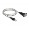 DeLOCK 63465 Adaptador de USB 2.0 Type-A para série RS-422/485, bloco de terminais de 6 pinos, 1,8 m, preto/transparente