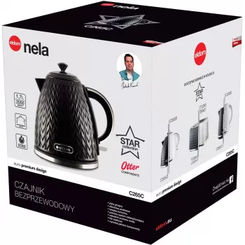 ELDOM NELA chaleira elétrica, capacidade 1,7 l, potência 2000 W, preto