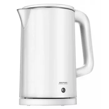 Chaleira elétrica MPM 1,7 L 2200 W caixa em aço inoxidável, botões, termostato regulável, bloqueio de segurança